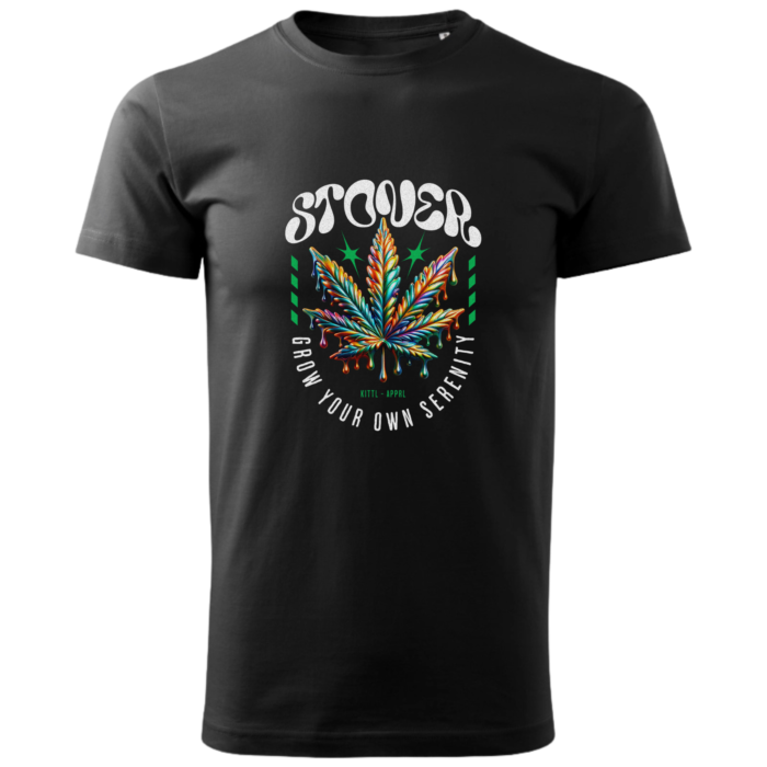 Cannabis leaf melting metallic colorful